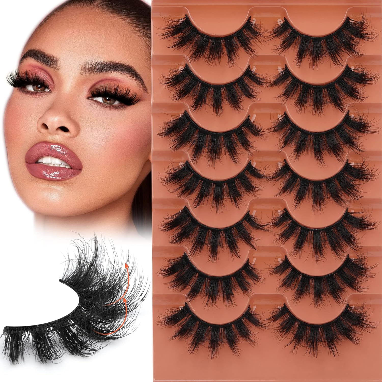 Eyelash Extension Cat Eye - 7pairs Pluizige Wimpers 8D Valse Wimpers
