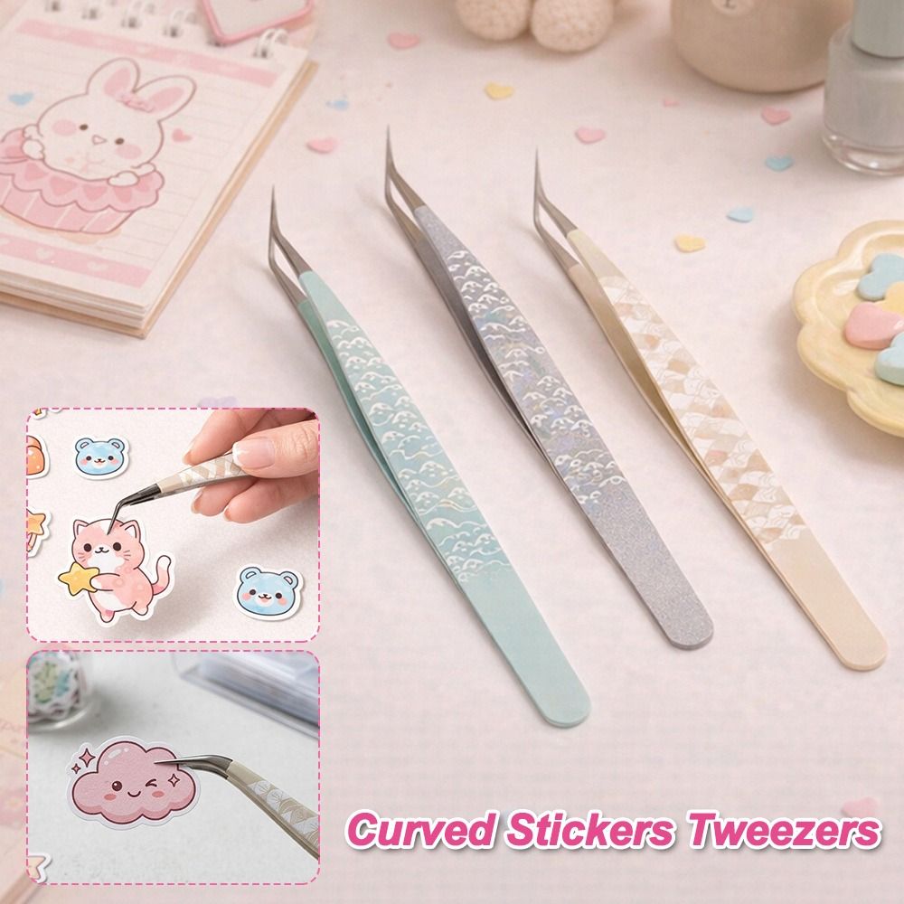 Lash Mapping Sticker - Roestvrijstalen gebogen stickers Pincet Hoge precisie