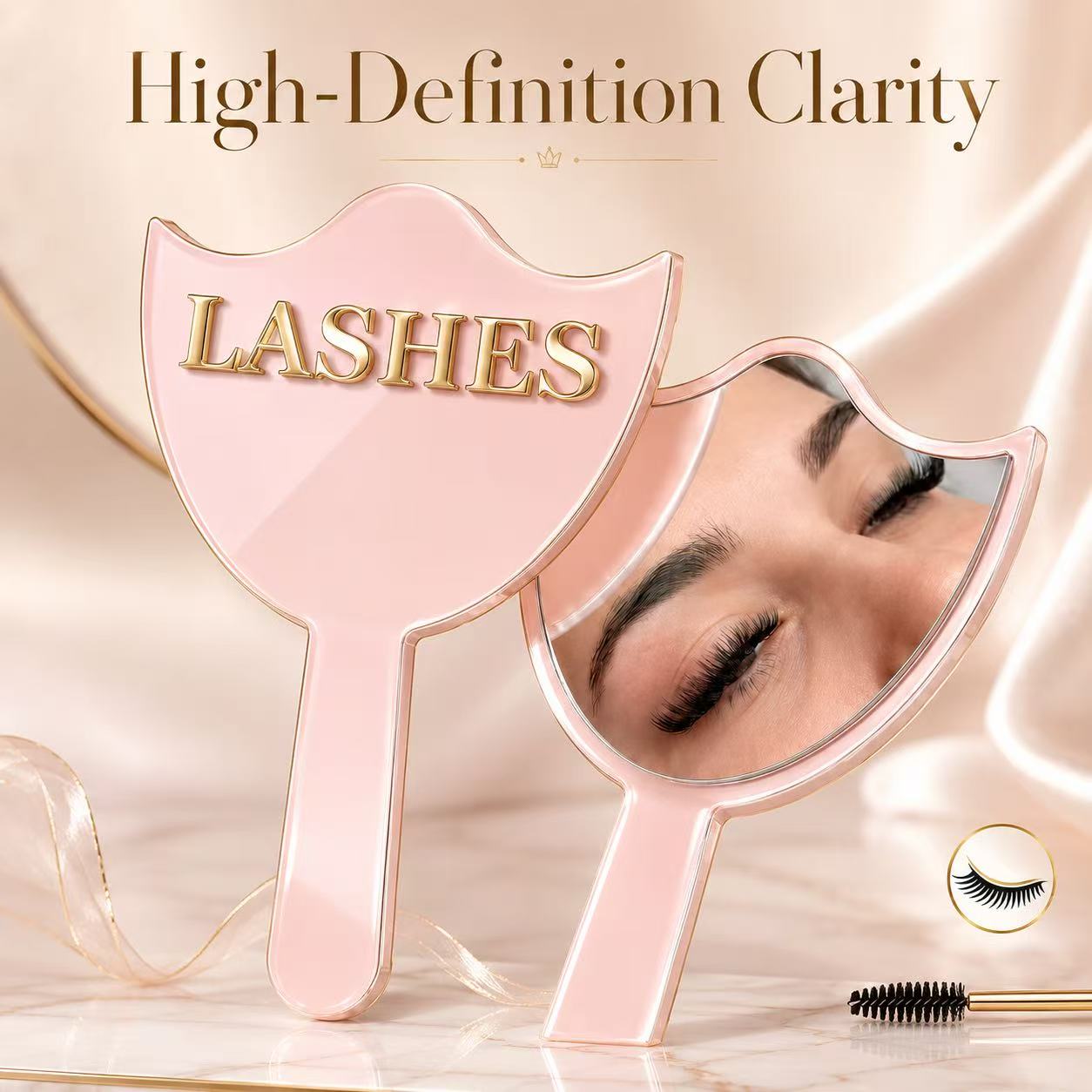 Eyelash Extension Course - HD Glas Wimperverlenging Spiegel met Handvat,