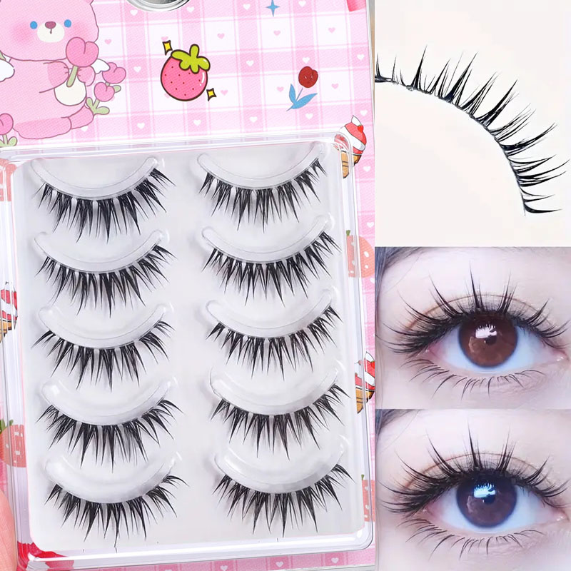 Eyelash Extension Cat Eye - 5 paar natte stripwimpers, kattenogen en