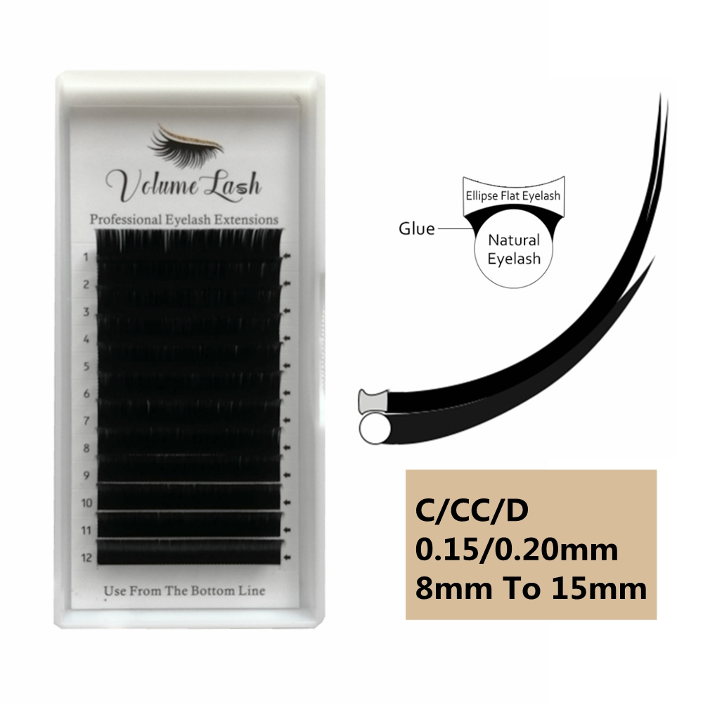 Eyelash Extension C Curl - Ellips Platte Individuele Wimpers Natuurlijke Lash